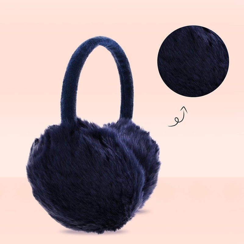 POXIMI Store Women Winter Earmuffs Girl Ski Adjustable Ear Covers for Cute Bow Ear Warmer Outdoor Earmuff Fleece Lining - Image 2